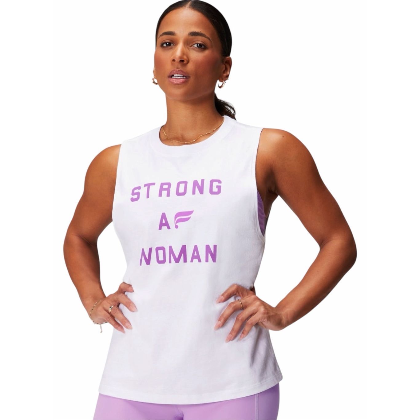 Fabletics Strong Af Woman Muscle Tank White International Women’s Day Small